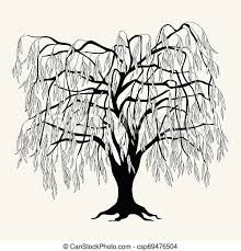 Maybe you would like to learn more about one of these? Black Silhouette Willow Tree With Leaves Black Silhouette Illustration Willow Tree With Leaves Icon Tree Isolated On White Canstock