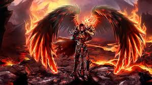 Browse more than 1457 anime wallpapers and backgrounds. Hd Wallpaper Fire Angel Evil Anime Wallpaper Flare