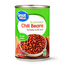Great Value Chili Beans No Salt Added 15 5 Oz Walmart Com No Bean Chili Dog Food Recipes Salmon And Sweet Potato