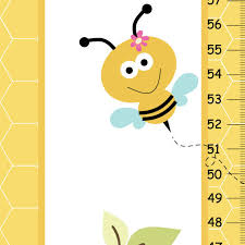 Personalized Bumble Bee Critters Canvas Growth Chart