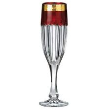 Crystal set wine glass Safari Gold ruby, unleaded crystalite, volume 150 ml  - Top-crystal.com