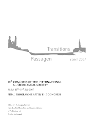 18 CONGRESS OF THE INTERNATIONAL MUSICOLOGICAL SOCIETY