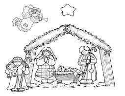 Here is a simple outline of a stable coloring sheet for your young one. How To Draw Christmas Nativity Scene Novocom Top