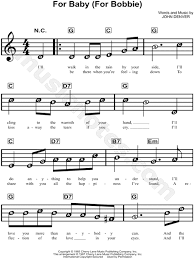 John Denver For Baby For Bobbie Sheet Music For Beginners In G Major Download Print Sku Mn0159963