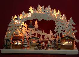led 3d schwibbogen seiffener weihnachsmarkt pyramide erzgebirge lichterbogen neu xmas candles christmas wood crafts christmas village display
