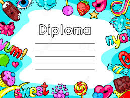 Dessin de kawaii facile les dessins et coloriage. Diplome Kawaii Avec Des Bonbons Et Des Bonbons Crazy Sweet Stuff En Style Dessin Anime Clip Art Libres De Droits Vecteurs Et Illustration Image 66495857