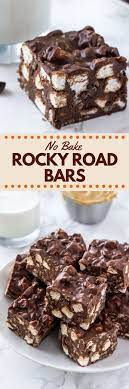 No Bake Rocky Road Bars Recipe Desserts Baking Candy Recipes
