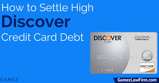 You can also negotiate to pay back only part of what you owe to your creditor. How To Settle High Credit Card Debt With Discover Gamez Law Firm