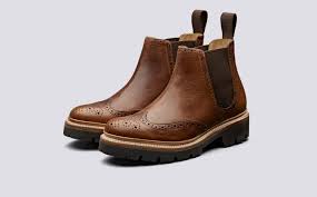 Whether you're looking for a pair of hiking boots or lace up boots we have it all. Allie Chelsea Boots For Women In Snuff Rugged Calf Leather Grenson Shoes