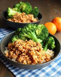 Orange Ground Chicken Rice Bowls Recipe Ground Chicken Recipes Healthy Ground Chicken Recipes Chicken Rice Bowls