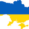 Flag map shows the flag of ukraine clipped inside the country's borders. 1