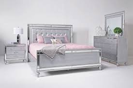 It can be in the form of a lovely mirrored coffee table or it can even be a framed mirror hanging all by itself. Valentino Panel Bed Dresser Mirror Nightstand In Silver Queen Mor Furniture