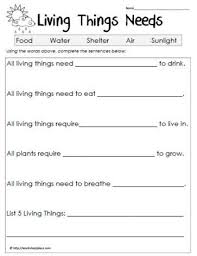Cloze Worksheet Living Thingsworksheets Third Grade Science Worksheets Science Worksheets Elementary Science