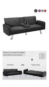 Futon Sofa Bed Modern Convertible Couch Sleeper Sofa With Armrest And Metal Legs Twin Size Folding Futon Sofa Bed Futon Sofa Comfortable Futon