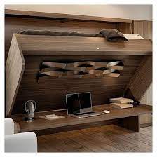 bureau lit escamotable double loft house small room bedroom small house plans