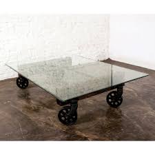 Nuevo V35 Rectangle Glass Top Coffee Table With Wheels Clear Coffee Table Glass Top Coffee Table Coffee Table With Casters