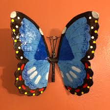 Beautiful personalized purple butterfly large clock. Large Paper Mach U00e9 Butterfly Wall Ornament From Izamal Yucat U00e1n Mexico Art Collectibles Sculpture Vadel Com