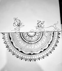Tom Jerry Mandala Art Tom Jerry Mandala Art Drawing Cartoon Cartoons Mandala Art Mandala Art Lesson Mandala