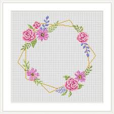 Counted cross stitch free wreath patterns. Floral Wreath Cross Stitch Pattern Pdf Flower Cross Stitch Modern Xstitch Chart Floral Needlepoint Design Cross Stitch Flowers Hoop Art Floral Cross Stitch Floral Cross Stitch Pattern Cross Stitch Patterns