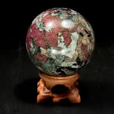 2 4 Eudialyte Pegmatite Rock Sphere From Khibiny Mountains Eudialyte Nepheline Aegerine Mineral Sphere 62mm Pegmatite Rock Minerals