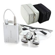 Hot Loupe Set With Silver Case Dental Medical Binocular Loupes 3 5x And 2 5x Optical Glass Loupe Led Head Light Dental Loupe Silver Cases Led Head Binoculars