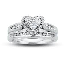 Explore our bridal sets and choose the coordinating engagement ring and wedding band set that suits your style. Zales 3 4 Ct T W Diamond Heart Bridal Set In 14k White Gold