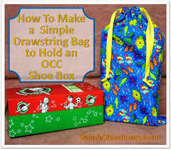 Simple Drawstring Tote Bag To Hold An Operation Christmas Child Shoebox Illustrated Instructions Pattern Operation Christmas Child Shoebox Operation Christmas Child Christmas Child Shoebox Ideas