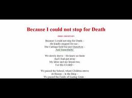 Because I Could Not Stop For Death By Emily Dickinson Poetry Poem Literature Kobita Sahitto Youtube