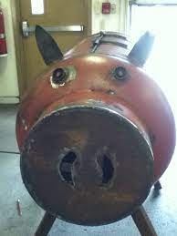 Piggy Grill In Progress Made From A Large Water Tank Piggy Water Tank Piggy Bank