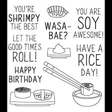 Forever 55¢ | multiple stamp designs and formats. Clear Stamps So Much Sushi Asscs 046