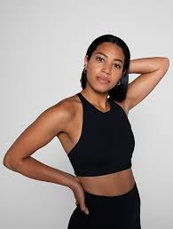 Two lovers rendezvous at a secluded cabin in topanga canyon. Girlfriend Collective Topanga Fair Fashion Sportbra