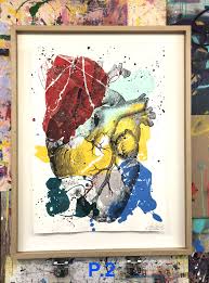 Human Heart Anatomy Organ Painting Screenprint Colours Artist Art Galeria Maxo In 2020 Heart Painting Screen Printing Painting
