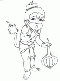 Hinduism coloring pages bal hanuman printable. Kesarinandan Bal Hanuman Coloring Page Kids Portal For Parents