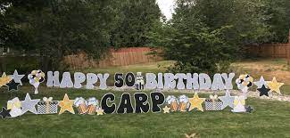 Happy birthday signs for your yard. 50th Birthday Yard Signs Make The Perfect 50th Birthday Party Decorations Our Yard Gr Birthday Yard Signs 50th Birthday Party Decorations Happy 50th Birthday