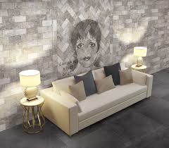 Gotham Light Grey Brick Tiles Bathroom Home Decor Brick Effect Tiles