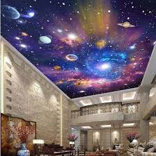 Galaxy Stars Ceiling Wallpaper Wall Painting Living Room Wallpaper Living Room Ceiling Murals