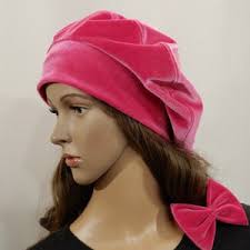 Oversize Eggplant Velvet Beret,