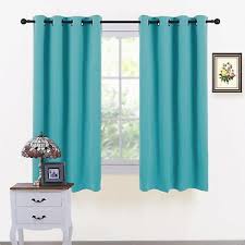 Showing results for bedroom short curtains. Thermal Insulated Eyelet Blackout Curtains Bedroom Short Turquoise Set Of 2 New Ebay