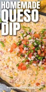 This Easy Queso Dip Recipe Is Super Cheesy With Loads Of Flavor From The Sausage And Jalapeno Spicy Appetizers Queso Dip Mexican Food Recipes