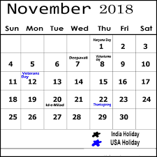 November 2018 Holidays Holidays November Holiday Calendar Calendar Template Calendar Printables