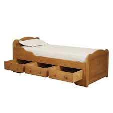 Lit en métal et bois eveline + sommier 90x190 cm. Lit Enfant 90x190 Avec Tiroirs En Epicea Naturel Cire Natural Lits 1 Personne Interior S