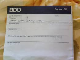 A deposit slip contains the date, the name of the depositor, the depositor's account. Bdo Kabayan Savings Account Application And Procedures Tagalog Sharing Experience