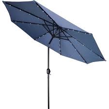 Trademark Innovations 9 Deluxe Solar Powered Led Lighted Patio Umbrella Blue Walmart Com Offset Patio Umbrella Patio Umbrella Patio