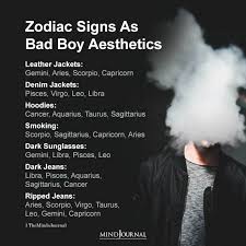 The clothes are never simply clothes, rather they are tiny visual portals to reflect cinema, poetry, art, books, music, nature, and the unknown. Zodiac Signs As Bad Boy Aesthetics