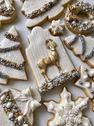 Glamorous Winter White Cookies Christmas Sugar Cookies Christmas Cookies Decorated Xmas Cookies