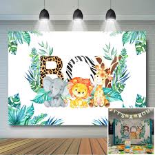 Wild one backdrop jungle animal baby shower birthday party gold photo background. Safari Animals Baby Shower Backdrop Jungle Safari Blue Stripes Photography Background Boys Safari Baby Shower Party Decorations Background Aliexpress