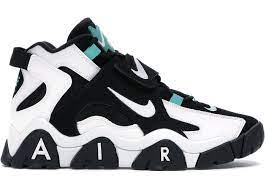 This nike air barrage mid features a white and blue upper highlighted with yellow accents to give off that check out the official photos below, and look for this air barrage mid to release on september. Nike Air Barrage Mid Black White Cabana At7847 001
