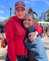 Emily Blunt and Teresa Palmer behind the scenes of TheFallGuy