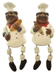 3pc Canister African American Black Chef Kitchen Decor Pin On Dangling Legs