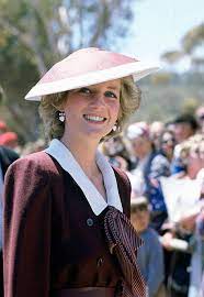 Diana Princess Of Wales Wearing A Flying Saucer Style Hat By Milliner Princess Diana Fashion Princess Diana Memorial Princess Diana